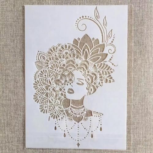 Schablonen zum Basteln, A4, 29 cm, modische Dame, Haarmütze, Mädchen, wiederverwendbare Kunststoffvorlagen für Holz, Wand, Stoff, Leinwand, Möbel, Boden, Stein, Kartenstil 1 Schablonen zum Basteln, A4, 29 cm, modische Dame, Haarmütze, Mädchen, wiederverwendbare Kunststoffvorlagen für Holz, Wand, Stoff, Leinwand, Möbel, Boden, Stein, Kartenstil 1 von HOFALUYUSUN