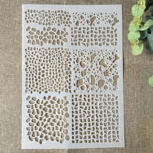 Schablonen zum Basteln, A4, 29 x 21 cm, Linienstruktur, wiederverwendbare Kunststoffvorlagen für Holz, Wand, Stoff, Leinwand, Möbel, Boden, Stein, Kartenstil A von HOFALUYUSUN
