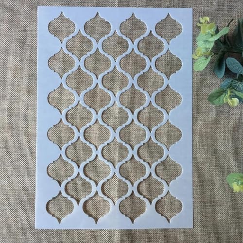 Schablonen zum Basteln, A4, 29 x 21 cm, Linienstruktur, wiederverwendbare Kunststoffvorlagen für Holz, Wand, Stoff, Leinwand, Möbel, Boden, Stein, Kartenstil J von HOFALUYUSUN