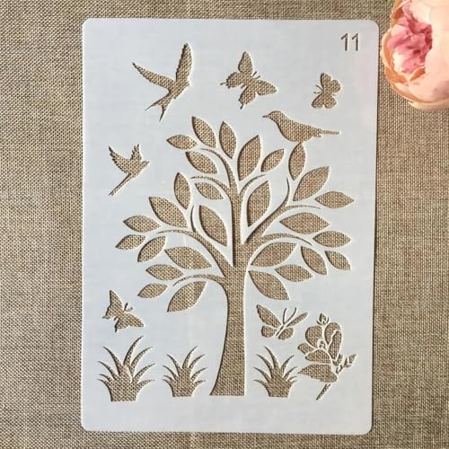 Schablonen zum Basteln, A4, 29 x 21 cm, Schmetterling, Vogel, Blume, wiederverwendbare Kunststoffvorlagen für Holz, Wand, Stoff, Leinwand, Möbel, Boden, Stein, Karte Schablonen zum Basteln, A4, 29 x 21 cm, Schmetterling, Vogel, Blume, wiederverwendbare Kunststoffvorlagen für Holz, Wand, Stoff, Leinwand, Möbel, Boden, Stein, Karte von HOFALUYUSUN