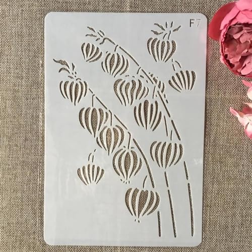 Schablonen zum Malen, 26 x 18 cm, Blumen, Blätter, Linie, wiederverwendbare Schablonen zum Malen auf Holz, Leinwand, Möbelboden, DIY-Kunstbedarf, Dekor-Stil 13 von HOFALUYUSUN
