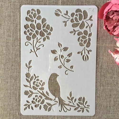 Schablonen zum Malen, 26 x 18 cm, Blumen, Blätter, Linie, wiederverwendbare Schablonen zum Malen auf Holz, Leinwand, Möbelboden, DIY-Kunstbedarf, Dekor-Stil 7 von HOFALUYUSUN