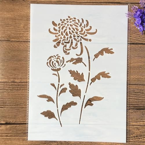 Schablonen zum Malen, A4, 29 cm, Chrysanthemen-Blumenbaum, wiederverwendbare Schablonen zum Malen auf Holz, Leinwand, Möbelboden, DIY-Kunstbedarf, Dekor-Stil A Schablonen zum Malen, A4, 29 cm, Chrysanthemen-Blumenbaum, wiederverwendbare Schablonen zum Malen auf Holz, Leinwand, Möbelboden, DIY-Kunstbedarf, Dekor-Stil A von HOFALUYUSUN
