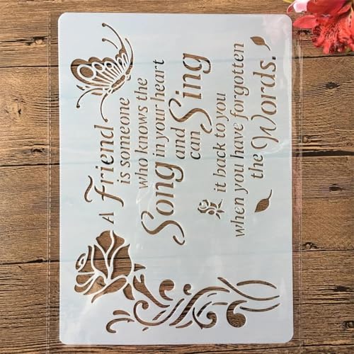 Schablonen zum Malen, A4, 29 x 21 cm, Mädchen-Schuhe, Rose, Paris, Feder, wiederverwendbare Schablonen zum Malen auf Holz, Leinwand, Möbelboden, DIY-Kunstbedarf, Dekor, Stil 3 von HOFALUYUSUN