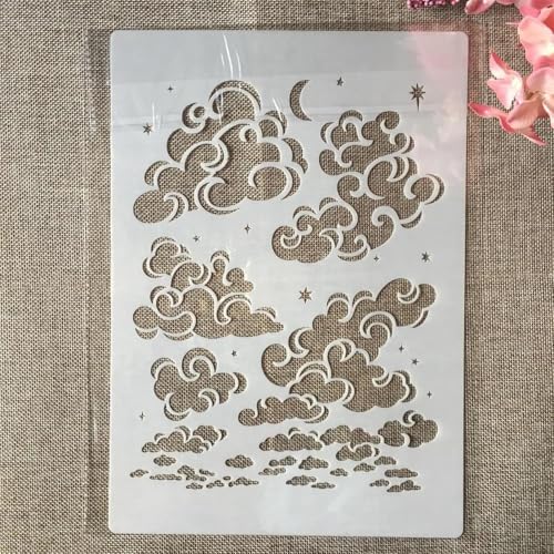 Schablonen zum Malen, A4, 29 x 21 cm, Vintage-Diamant-Totem, wiederverwendbare Schablonen zum Malen auf Holz, Leinwand, Möbelboden, DIY-Kunstbedarf, Dekor-Stil E von HOFALUYUSUN