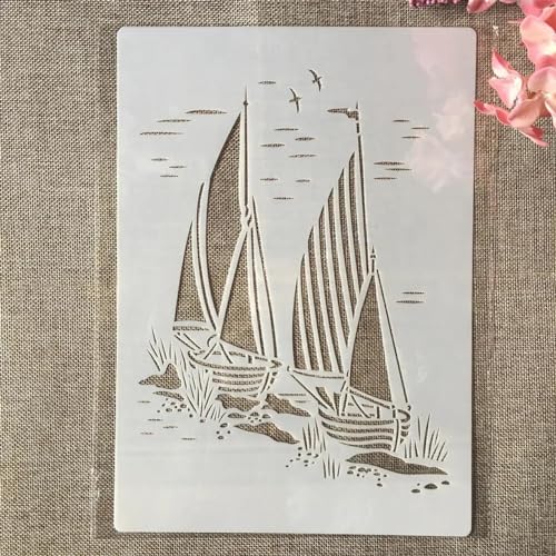 Schablonen zum Malen, A4, 29 x 21 cm, Vintage-Stil, Diamant-Totem, wiederverwendbare Schablonen zum Malen auf Holz, Leinwand, Möbelboden, DIY-Kunstbedarf, Dekor-Stil, M von HOFALUYUSUN