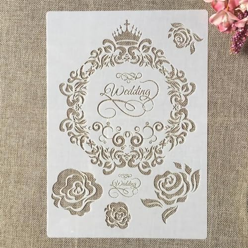 Schablonen zum Malen, A4, 29 x 21 cm, Vintage-Stil, Diamant-Totem, wiederverwendbare Schablonen zum Malen auf Holz, Leinwand, Möbelboden, DIY-Kunstbedarf, Dekor-Stil J von HOFALUYUSUN