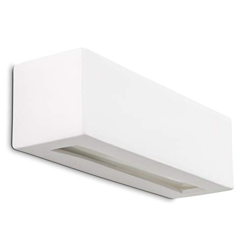 Wandlampe Gemini aus Keramik in Weiß, Wandleuchte mit Up & Down-Effekt, 1 x E27 - Fassung, Innenwandleuchte mit handelsüblichen Farben bemalbar, ohne Leuchtmittel Wandlampe Gemini aus Keramik in Weiß, Wandleuchte mit Up & Down-Effekt, 1 x E27 - Fassung, Innenwandleuchte mit handelsüblichen Farben bemalbar, ohne Leuchtmittel von HOFSTEIN