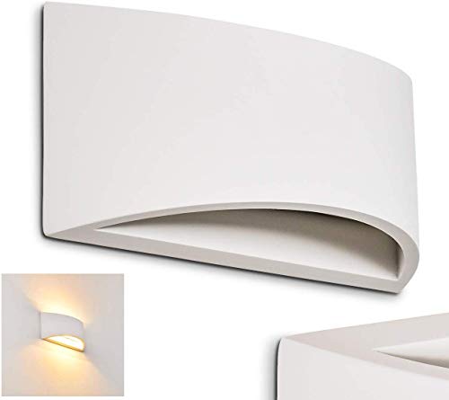 Wandlampe Skorped aus Keramik in Weiß, Wandleuchte mit Up & Down-Effekt, 1 x G9-Fassung, max. 25 Watt, Innenwandleuchte mit handelsüblichen Farben bemalbar, geeignet für LED Leuchtmittel von HOFSTEIN