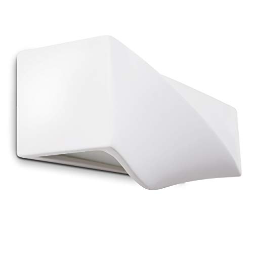 Wandleuchte Suzu aus Keramik in weiß, Wandlampe mit Up & Down-Effekt, 1 x E27-Fassung, Innenwandleuchte mit handelsüblichen Farben bemalbar, ohne Leuchtmittel Wandleuchte Suzu aus Keramik in weiß, Wandlampe mit Up & Down-Effekt, 1 x E27-Fassung, Innenwandleuchte mit handelsüblichen Farben bemalbar, ohne Leuchtmittel von HOFSTEIN