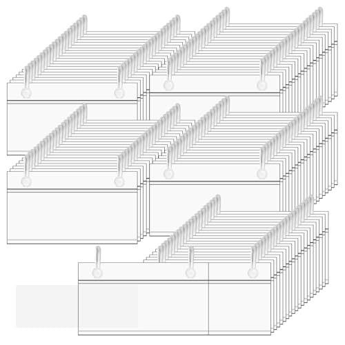 Etikettenhalter für Korb, Kunststoff-Draht-Regal, Etikettenhalter mit doppeltem Schnappverschluss, wiederverwendbar, transparent, für Markt, Einzelhandel, Speisekammer, 100 Stück (ca. 10,2 x 4,3 cm) Etikettenhalter für Korb, Kunststoff-Draht-Regal, Etikettenhalter mit doppeltem Schnappverschluss, wiederverwendbar, transparent, für Markt, Einzelhandel, Speisekammer, 100 Stück (ca. 10,2 x 4,3 cm) von HOFURME