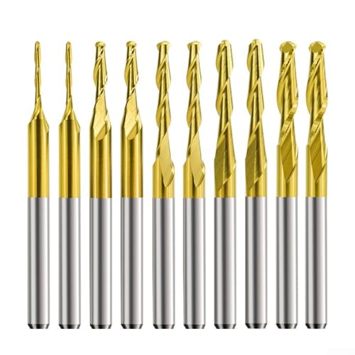 HOHOVYVY 10 Stück Hartmetall Kugelfräser 2 Schneiden CNC Schaftfräser Für Metall Holzbearbeitung 1-3.175mm HOHOVYVY 10 Stück Hartmetall Kugelfräser 2 Schneiden CNC Schaftfräser Für Metall Holzbearbeitung 1-3.175mm von HOHOVYVY