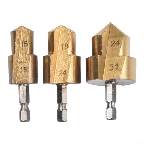 HOHOVYVY 3 Stücke Bohrlochbohrer Für Bohrmaschine,6,35mm Sechskantschaft Bohrer Wasserrohr Expansion Bohrer Punch Klempner HOHOVYVY 3 Stücke Bohrlochbohrer Für Bohrmaschine,6,35mm Sechskantschaft Bohrer Wasserrohr Expansion Bohrer Punch Klempner von HOHOVYVY