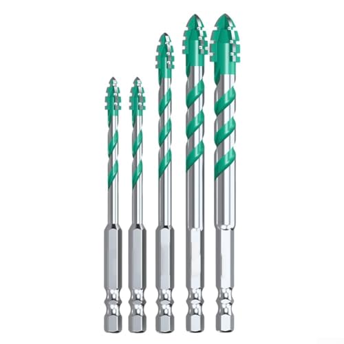 HOHOVYVY 5-tlg Hartmetall Bohrer Set 6/6/8/10/12mm Für Glas Fliesen Holz Metall Stein Mauerwerk HOHOVYVY 5-tlg Hartmetall Bohrer Set 6/6/8/10/12mm Für Glas Fliesen Holz Metall Stein Mauerwerk von HOHOVYVY