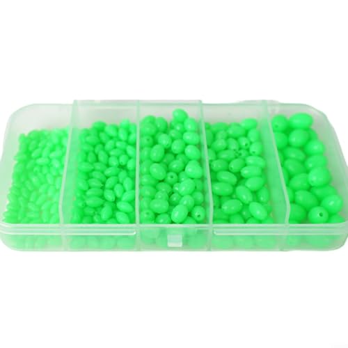 HOHOVYVY Angelperlen，Water Beads，gummiperlen Angeln，375 Pcs Glow in The Dark Angeln Perlen Kunststoff Runde Perlen Köder Zubehör von HOHOVYVY