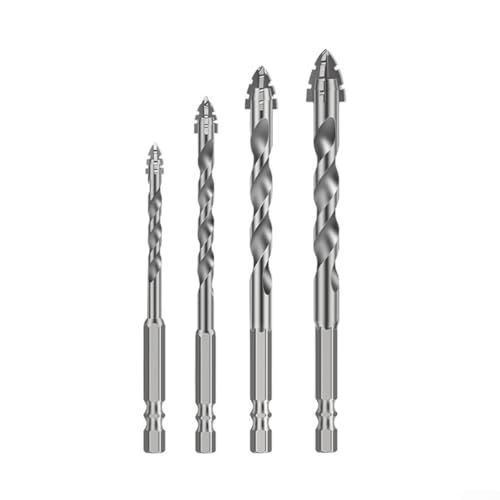 HOHOVYVY Carbide Bohrer Set 4 Stück 6/8/10/12mm Für Glas Holz Metall Fliesen Vielseitig Einsetzbar Bohrerkit von HOHOVYVY