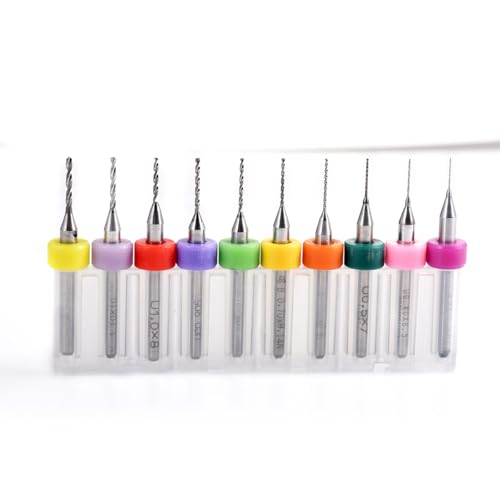 HOHXEN 10 Stück Hartmetall-Makro-Bohrer, PCB-Bohrer für Schmuck, CNC, Weichmetalle, Modellbau, Holz - Schneiddurchmesser: 0,3mm, 0,4mm, 0,5mm, 0,6mm, 0,7mm, 0,8mm, 0,9mm, 1,0mm, 1,1mm, 1,2mm HOHXEN 10 Stück Hartmetall-Makro-Bohrer, PCB-Bohrer für Schmuck, CNC, Weichmetalle, Modellbau, Holz - Schneiddurchmesser: 0,3mm, 0,4mm, 0,5mm, 0,6mm, 0,7mm, 0,8mm, 0,9mm, 1,0mm, 1,1mm, 1,2mm von HOHXEN