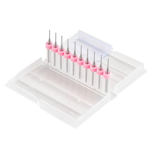 HOHXEN 10 Stücke PCB Bohrer Bit Set, Mikro-Wolfram-Bohrer-Set, Mikro-Bohrer für Spielzeug Schmuckherstellung, Handwerk, CNC, Holzbearbeitung, Modelleisenbahnen Autos Boot [Schneiddurchmesser: 0.8mm] von HOHXEN