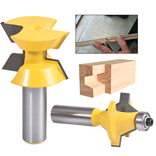 HOHXEN 2 Stück 120 Grad Nut Meißel Cutter Tool, 1/2 Zoll Schaft Abgestimmt Nut und Feder Router Bit Set mit Rand Banding, DIY Holzbearbeitung Router Bit Set HOHXEN 2 Stück 120 Grad Nut Meißel Cutter Tool, 1/2 Zoll Schaft Abgestimmt Nut und Feder Router Bit Set mit Rand Banding, DIY Holzbearbeitung Router Bit Set von HOHXEN