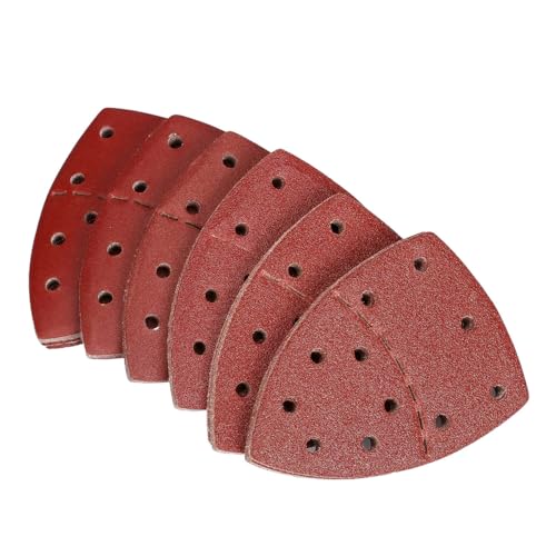 HOHXEN 60pcs Mouse Sanding Sheets Sander Paper Hook and Loop Assorted 40/60/80/120/180/240 Grit Grades for Bosch Multi-Sander PSM 100A, PSM 200 AES, and All Oscillating Multi-Tool von HOHXEN