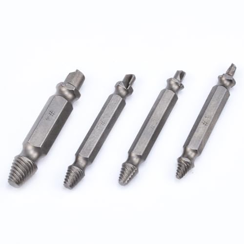 HOHXEN Beschädigte Schraube Extractor Set - 4 Stück, Aus Legiertem Stahl (S2) | Drill Bit Tool für Die Einfache Entfernung von Gebrochenen Oder Rostigen Stripped Head Schrauben, Muttern & Bolzen von HOHXEN