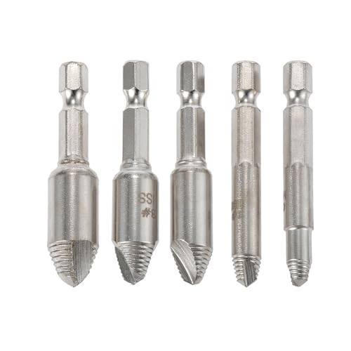 HOHXEN Beschädigte Schraube Extractor Set - 5 Stück, Hochgeschwindigkeitsstahl #4241, für Die Einfache Entfernung von Gebrochenen Oder Rostigen Stripped Head Schrauben, Muttern & Bolzen HOHXEN Beschädigte Schraube Extractor Set - 5 Stück, Hochgeschwindigkeitsstahl #4241, für Die Einfache Entfernung von Gebrochenen Oder Rostigen Stripped Head Schrauben, Muttern & Bolzen von HOHXEN