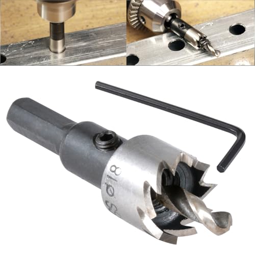 HOHXEN HSS Lochsägebohrer – 18.5 mm, Hochgeschwindigkeitsstahl-Lochfräser mit Positionierungsbohrer und Sechskantschlüssel für Edelstahl, Metall, Legierungen, Gusseisen, Kupfer, Holz, Aluminium HOHXEN HSS Lochsägebohrer – 18.5 mm, Hochgeschwindigkeitsstahl-Lochfräser mit Positionierungsbohrer und Sechskantschlüssel für Edelstahl, Metall, Legierungen, Gusseisen, Kupfer, Holz, Aluminium von HOHXEN