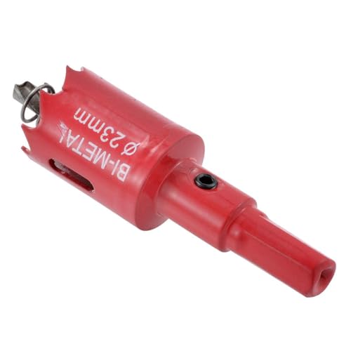 HOHXEN Lochsäge 23mm, M42 HSS Heavy Duty Bi-Metall Lochsäge mit Positionierbohrer zum Schneiden von Mildstahl, Edelstahl, Gusseisen, Messing, Aluminium, Holz, PVC-Rohr, Gipskarton, Dichtebrett - Rot von HOHXEN
