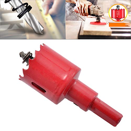 HOHXEN Lochsäge 30mm, M42 HSS Heavy Duty Bi-Metall Lochsäge mit Positionierbohrer zum Schneiden von Mildstahl, Edelstahl, Gusseisen, Messing, Aluminium, Holz, PVC-Rohr, Gipskarton, Dichtebrett - Rot von HOHXEN