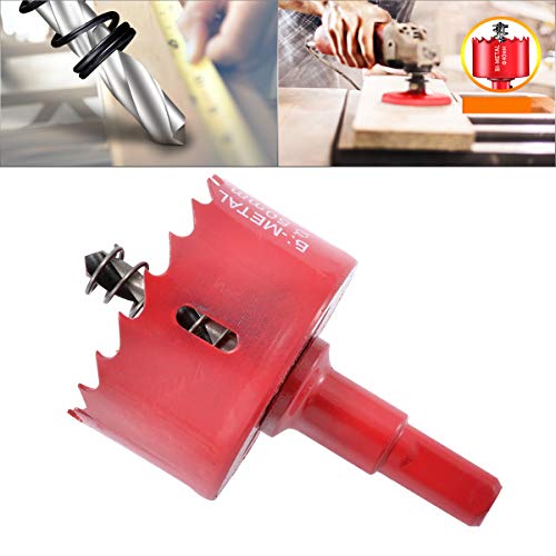 HOHXEN Lochsäge 50mm, M42 HSS Heavy Duty Bi-Metall Lochsäge mit Positionierbohrer zum Schneiden von Mildstahl, Edelstahl, Gusseisen, Messing, Aluminium, Holz, PVC-Rohr, Gipskarton, Dichtebrett - Rot von HOHXEN