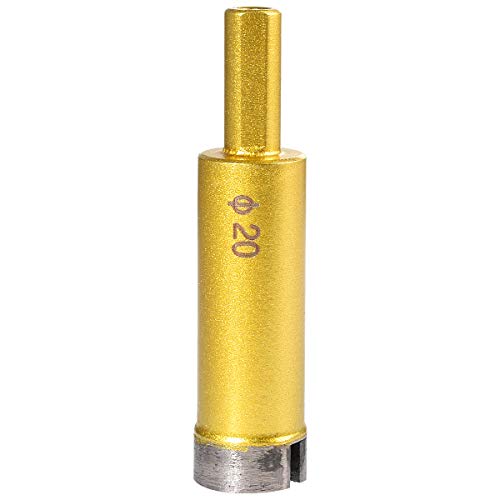 HOHXEN Lochsäge für Marmor – 20 mm, Diamant-Lochsägen-Bohrerset, Fräser für Glasfliesen, Keramik, Marmor, Glas, Porzellan, Keramik, Granit, Stein, Schiefer – (1 Stück, Goldfarben) von HOHXEN