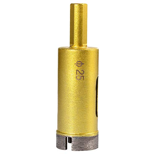 HOHXEN Lochsäge für Marmor – 25 mm, Diamant-Lochsägen-Bohrerset, Fräser für Glasfliesen, Keramik, Marmor, Glas, Porzellan, Keramik, Granit, Stein, Schiefer – (1 Stück, Goldfarben) von HOHXEN