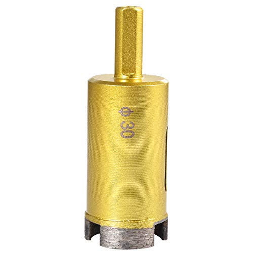 HOHXEN Lochsäge für Marmor – 30 mm, Diamant-Lochsägen-Bohrerset, Fräser für Glasfliesen, Keramik, Marmor, Glas, Porzellan, Keramik, Granit, Stein, Schiefer – (1 Stück, Goldfarben) von HOHXEN