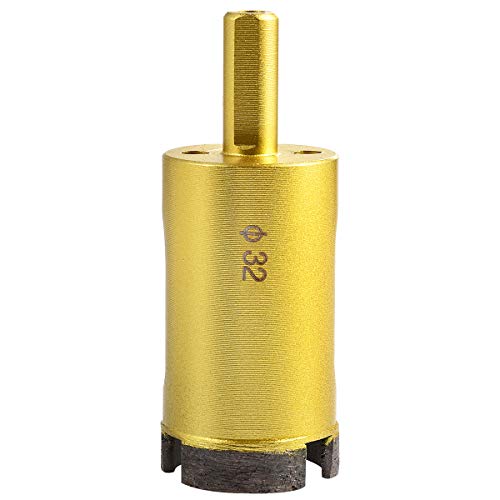 HOHXEN Lochsäge für Marmor – 32 mm, Diamant-Lochsägen-Bohrerset, Fräser für Glasfliesen, Keramik, Marmor, Glas, Porzellan, Keramik, Granit, Stein, Schiefer – (1 Stück, Goldfarben) von HOHXEN