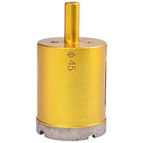 HOHXEN Lochsäge für Marmor – 45 mm, Diamant-Lochsägen-Bohrerset, Fräser für Glasfliesen, Keramik, Marmor, Glas, Porzellan, Keramik, Granit, Stein, Schiefer – (1 Stück, Goldfarben) von HOHXEN