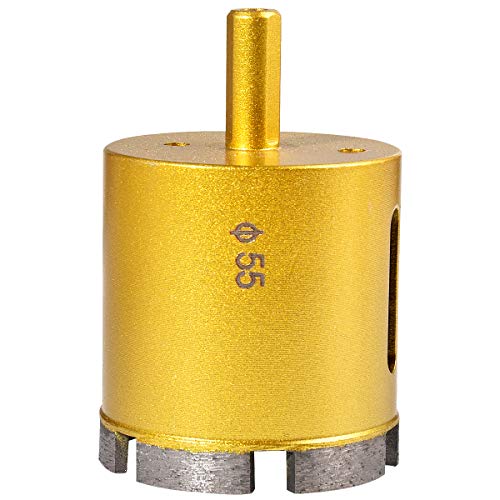 HOHXEN Lochsäge für Marmor – 50 mm, Diamant-Lochsägen-Bohrerset, Fräser für Glasfliesen, Keramik, Marmor, Glas, Porzellan, Keramik, Granit, Stein, Schiefer – (1 Stück, Goldfarben) von HOHXEN