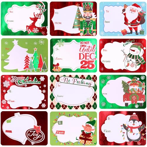 Groß Aufkleber Etiketten Weihnachten-96 Stück Weihnachtsaufkleber zum Beschriften für Geschenke, Selbstklebende Weihnachtsetiketten, Namensschilder Geschenkeaufkleber Sticker Weihnachte(12 Stil) Groß Aufkleber Etiketten Weihnachten-96 Stück Weihnachtsaufkleber zum Beschriften für Geschenke, Selbstklebende Weihnachtsetiketten, Namensschilder Geschenkeaufkleber Sticker Weihnachte(12 Stil) von HOIIOH