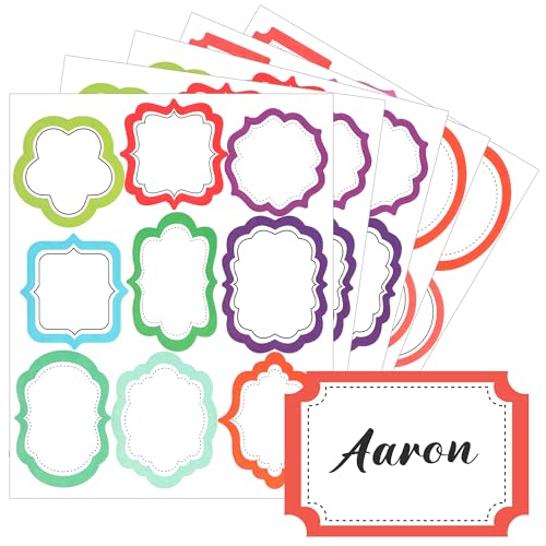 Etiketten Selbstklebend Groß -180 Klebekerlchen, Marmeladen Etiketten, Namensschild Aufkleber, Bunte Aufkleber zum Beschriften, Namen Etiketten Sticker für Schule, Büro, Küche, Geschenkverpackung Etiketten Selbstklebend Groß -180 Klebekerlchen, Marmeladen Etiketten, Namensschild Aufkleber, Bunte Aufkleber zum Beschriften, Namen Etiketten Sticker für Schule, Büro, Küche, Geschenkverpackung von HOIIOH