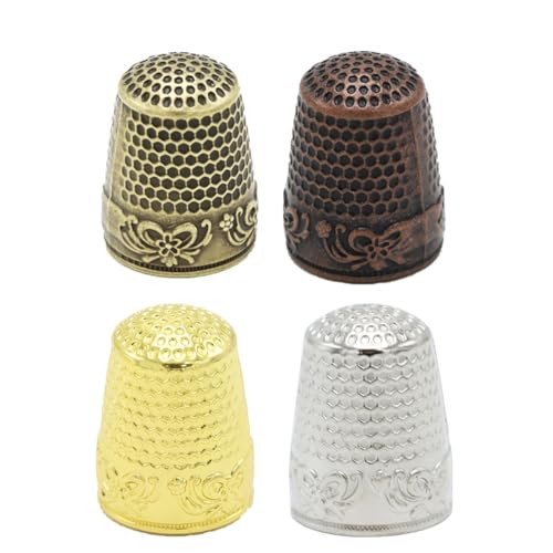 HOIRIX Fingerhüte zum Handnähen, Fingerspitzenschutz, Stricken, Handarbeiten, Bastelzubehör, 4 Farben, 8 Stück HOIRIX Fingerhüte zum Handnähen, Fingerspitzenschutz, Stricken, Handarbeiten, Bastelzubehör, 4 Farben, 8 Stück von HOIRIX