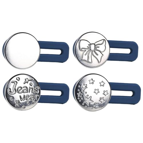 HOIRIX Jeansknopfverlängerungen für Hosen, Röcke, Taillenverlängerungen, 3,5-4,6 cm, kein Nähen, Taillenverlängerung, sofortige Bundverlängerung (4 Stile, 3,5 cm/24 Stück) von HOIRIX
