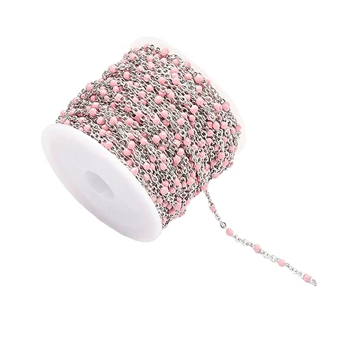 HOJIOESRD Bunte Emaille Perlen, Massenkette, feine Verarbeitung, modische Edelstahl Edelstahlkette, DIY Komponentenkette, Stahl+Rosa HOJIOESRD Bunte Emaille Perlen, Massenkette, feine Verarbeitung, modische Edelstahl Edelstahlkette, DIY Komponentenkette, Stahl+Rosa von HOJIOESRD