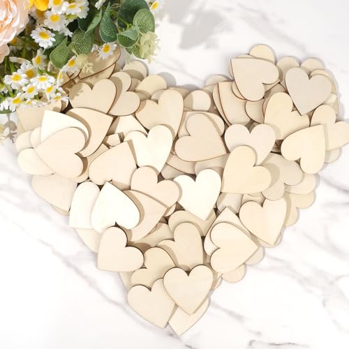HOLDLEAF 100 StüCk Holzherzen Deko, 5cm Kleine Holz Herzen zum Basteln, Streudeko, Tischdeko Hochzeit, Valentinstag, DIY von HOLDLEAF