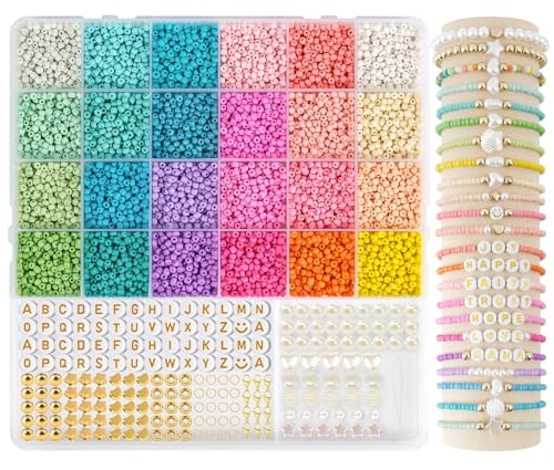 HOLDLEAF 24 Farbe 3mm Perlen für Armbänder,12000 Macaron Perlen zum Auffädeln,bunte Glasperln Selber Machen Set für Armbänder Ketten Ringe HOLDLEAF 24 Farbe 3mm Perlen für Armbänder,12000 Macaron Perlen zum Auffädeln,bunte Glasperln Selber Machen Set für Armbänder Ketten Ringe von HOLDLEAF