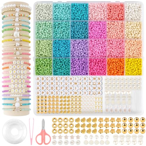 HOLDLEAF 24 Farbe 3mm Perlen für Armbänder,12000 Macaron Perlen zum Auffädeln,bunte Glasperln Selber Machen Set für Armbänder Ketten Ringe HOLDLEAF 24 Farbe 3mm Perlen für Armbänder,12000 Macaron Perlen zum Auffädeln,bunte Glasperln Selber Machen Set für Armbänder Ketten Ringe von HOLDLEAF