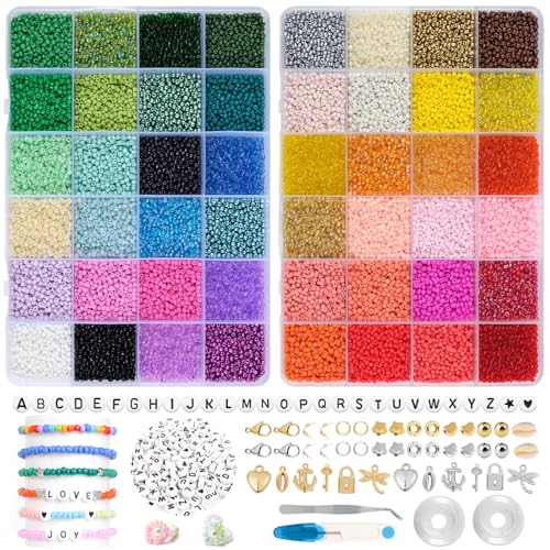 HOLDLEAF 2mm Perlen für Armbänder,Armband Perlen Set,Armbänder Selber Machen mit Glasperlen,Perlen zum Auffädeln mit 300 Buchstabenperlen,Beads for Jewellery Making für DIY Armband Ohrringe HOLDLEAF 2mm Perlen für Armbänder,Armband Perlen Set,Armbänder Selber Machen mit Glasperlen,Perlen zum Auffädeln mit 300 Buchstabenperlen,Beads for Jewellery Making für DIY Armband Ohrringe von HOLDLEAF