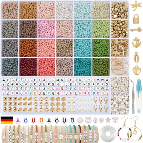 HOLDLEAF 3mm Bunte Perlen für Armbänder Charm Kit,Perlen zum Auffädeln mit 400 A-Z Ä Ö Ü ß Buchstabenperlen,Armbänder Selber Machen mit Glasperlen Perlen Set für Weihnachten Geburtstage HOLDLEAF 3mm Bunte Perlen für Armbänder Charm Kit,Perlen zum Auffädeln mit 400 A-Z Ä Ö Ü ß Buchstabenperlen,Armbänder Selber Machen mit Glasperlen Perlen Set für Weihnachten Geburtstage von HOLDLEAF