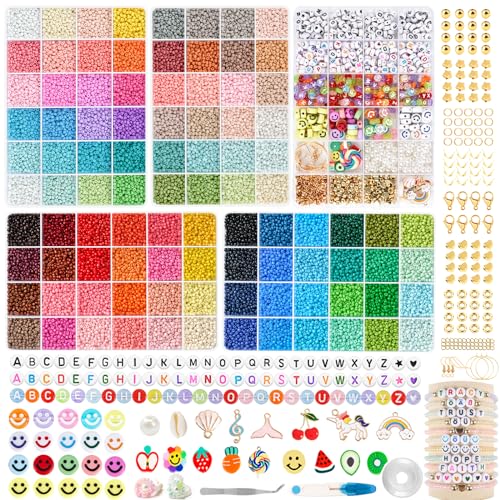 HOLDLEAF 3mm Perlen Set,Perlen für Armbänder,Glasperln Selber Machen Set,Perlen zum Auffädeln mit A-Z Ä Ö Ü ß 400 Buchstabenperlen,Glasperlen Kit für DIY Armband Halsketten HOLDLEAF 3mm Perlen Set,Perlen für Armbänder,Glasperln Selber Machen Set,Perlen zum Auffädeln mit A-Z Ä Ö Ü ß 400 Buchstabenperlen,Glasperlen Kit für DIY Armband Halsketten von HOLDLEAF