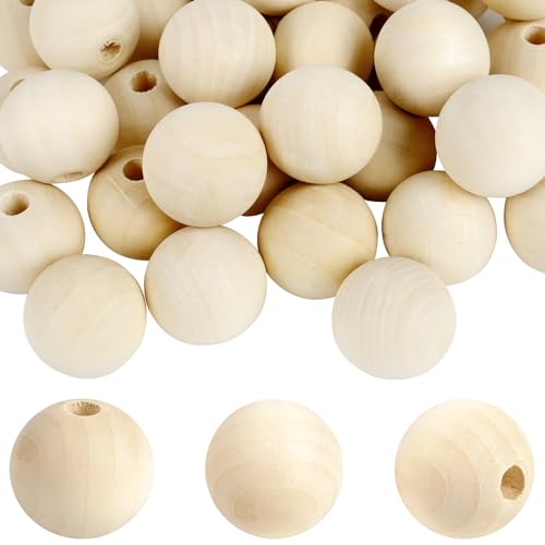 HOLDLEAF 40 Stück 30mm Holzperlen Natur,Holzkugeln mit Loch,Runde Holzperlen zum Auffädeln,Holzperlen Natur für Makramee DIY Dekoration Schmuck HOLDLEAF 40 Stück 30mm Holzperlen Natur,Holzkugeln mit Loch,Runde Holzperlen zum Auffädeln,Holzperlen Natur für Makramee DIY Dekoration Schmuck von HOLDLEAF