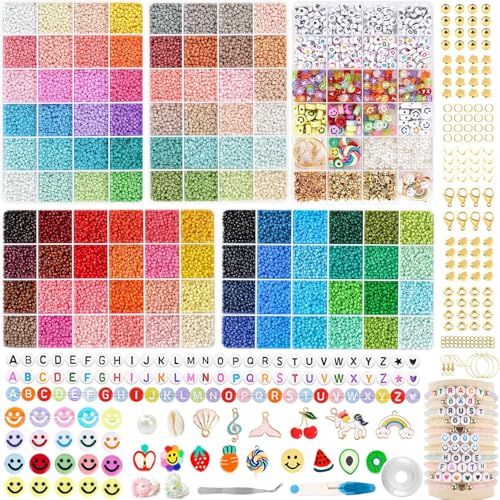 HOLDLEAF 42000 Perlen für Armbänder 3mm Perlen Set,Perlen zum Auffädeln mit A-Z Ä Ö Ü ß 400 Buchstabenperlen Glasperln Selber Machen Set,Glasperlen Kit für DIY Armband Halsketten HOLDLEAF 42000 Perlen für Armbänder 3mm Perlen Set,Perlen zum Auffädeln mit A-Z Ä Ö Ü ß 400 Buchstabenperlen Glasperln Selber Machen Set,Glasperlen Kit für DIY Armband Halsketten von HOLDLEAF