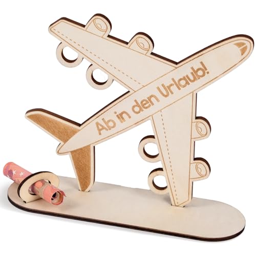 HOLDLEAF Flugzeug Geldgeschenk Holz,Originelle Geburtstag Holz,Geldgeschenk Fliegen,Geldgeschenk Reise und Urlaub für Geburtstag Familie Freund Kollege von HOLDLEAF